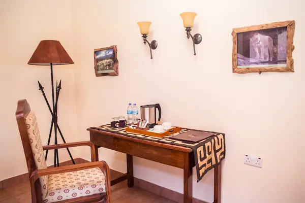 Writing desk with tea and coffee tray